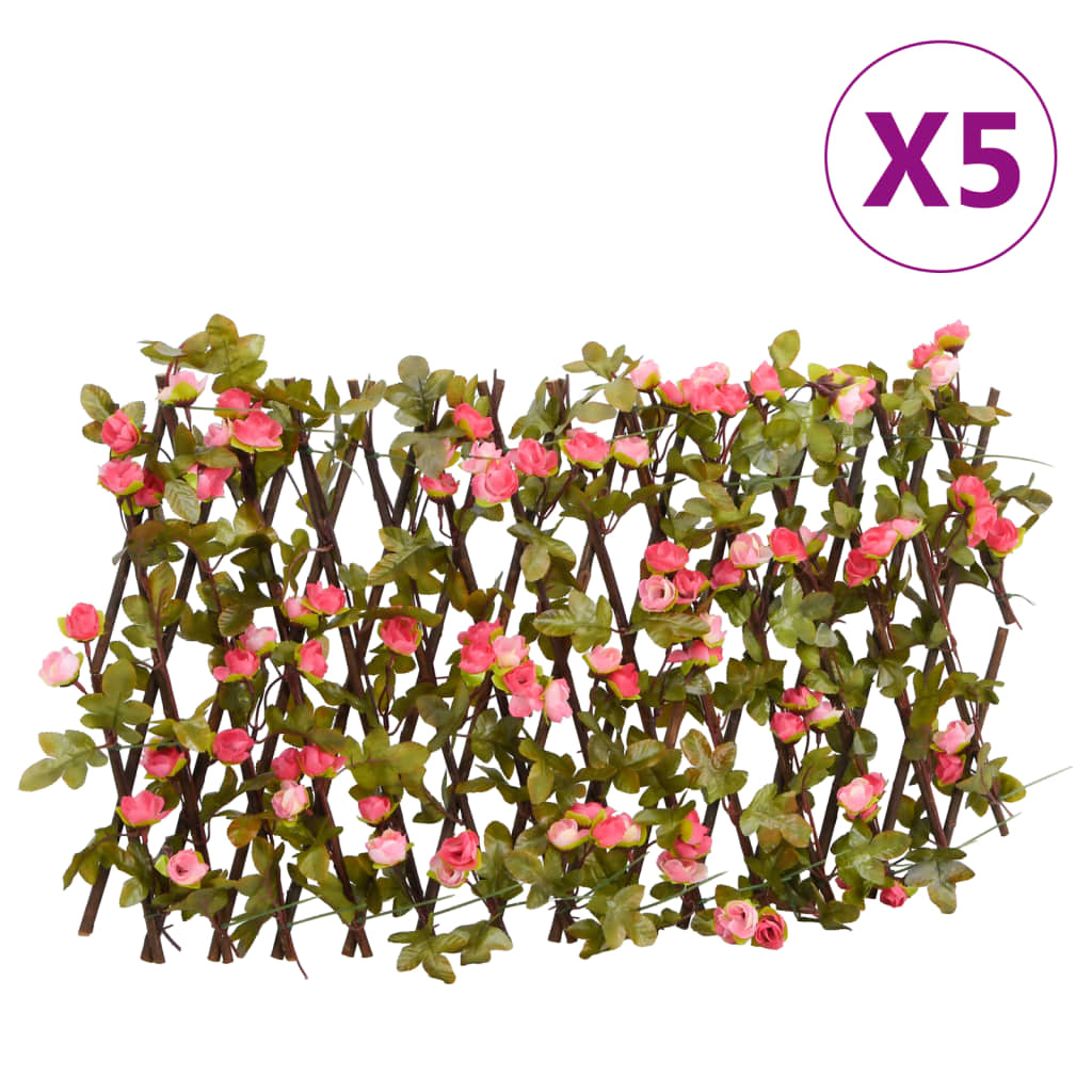 vidaXL Treillis avec faux lierre 5 pcs. Extensible 180x20 cm