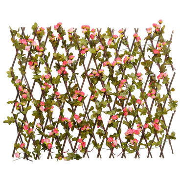 vidaXL Treillis avec feuilles de lierre artificielles extensible rose foncé 180x60 cm