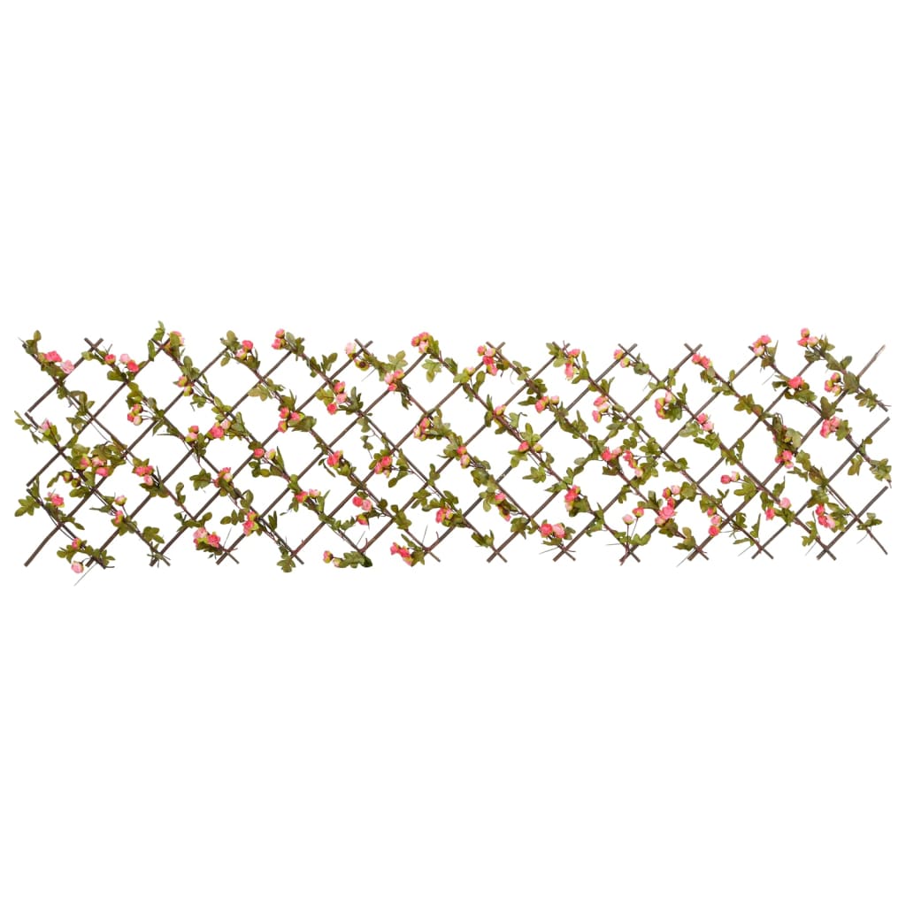 vidaXL Treillis avec feuilles de lierre artificielles extensible rose foncé 180x60 cm