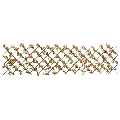 vidaXL Treillis avec feuilles de lierre artificielles extensible rose foncé 180x60 cm