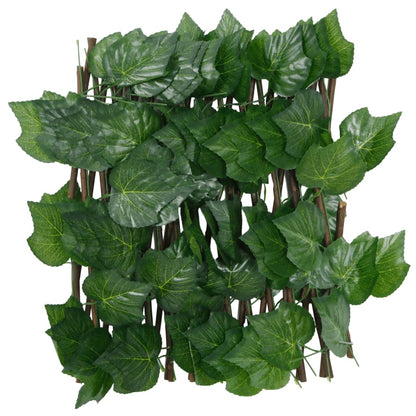 vidaXL Treillis avec feuilles de vigne artificielles extensible Vert 180x20 cm