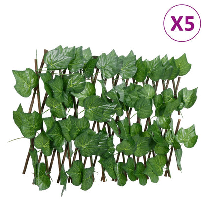 vidaXL Rankgitter mit Künstlichem Weinlaub 5 Stk. Erweiterbar 180x20cm