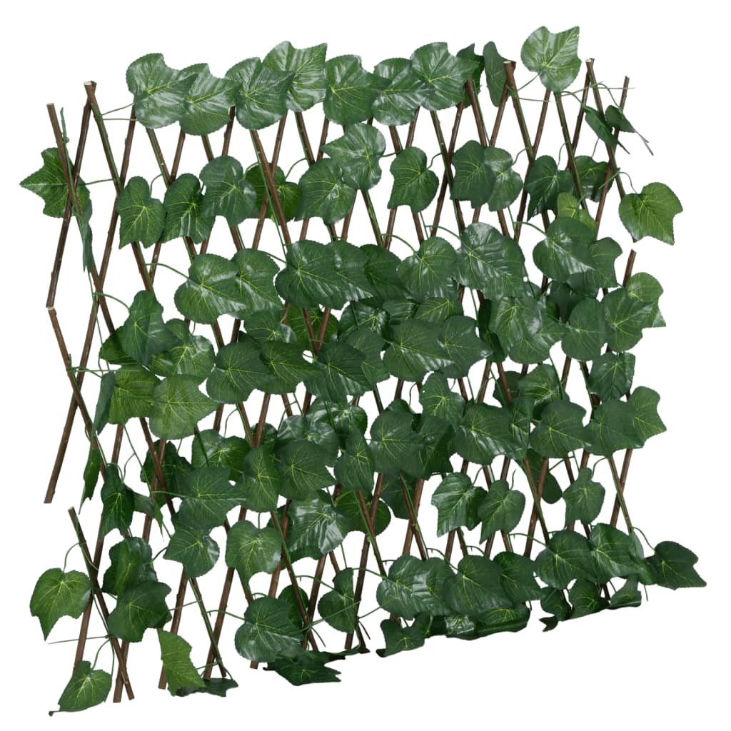 vidaXL Treillis extensible vert avec feuilles de vigne artificielles 190x60 cm