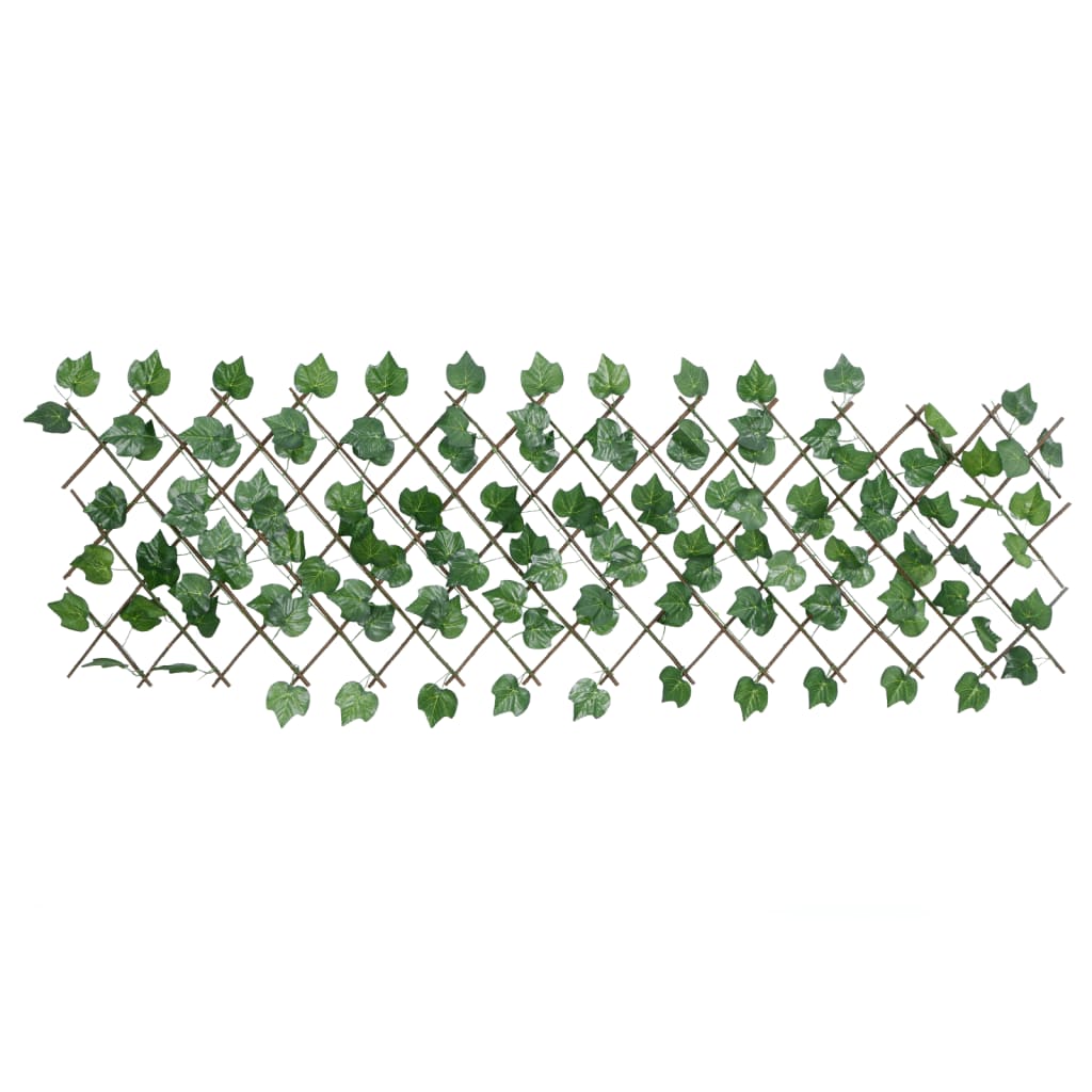 vidaXL Treillis extensible vert avec feuilles de vigne artificielles 190x60 cm