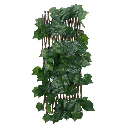 vidaXL Treillis extensible vert avec feuilles de vigne artificielles 190x60 cm
