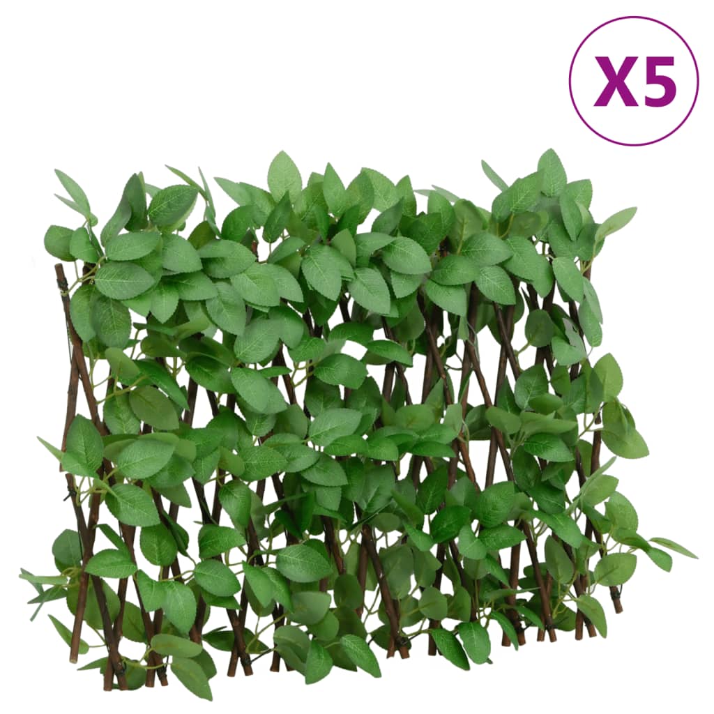 vidaXL Treillis avec Lierre Artificiel 5 pcs Extensible 180x30 cm