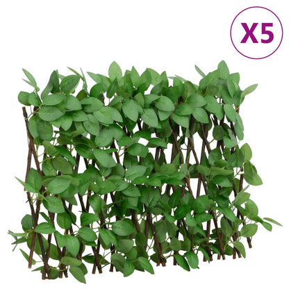 vidaXL Treillis avec Lierre Artificiel 5 pcs Extensible 180x30 cm