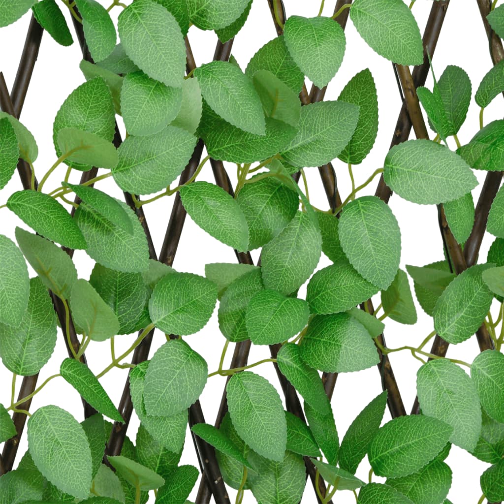 vidaXL Treillis avec feuilles de lierre artificielles 5 pcs Extensible 180x65 cm