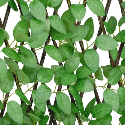 vidaXL Treillis avec feuilles de lierre artificielles 5 pcs Extensible 180x65 cm