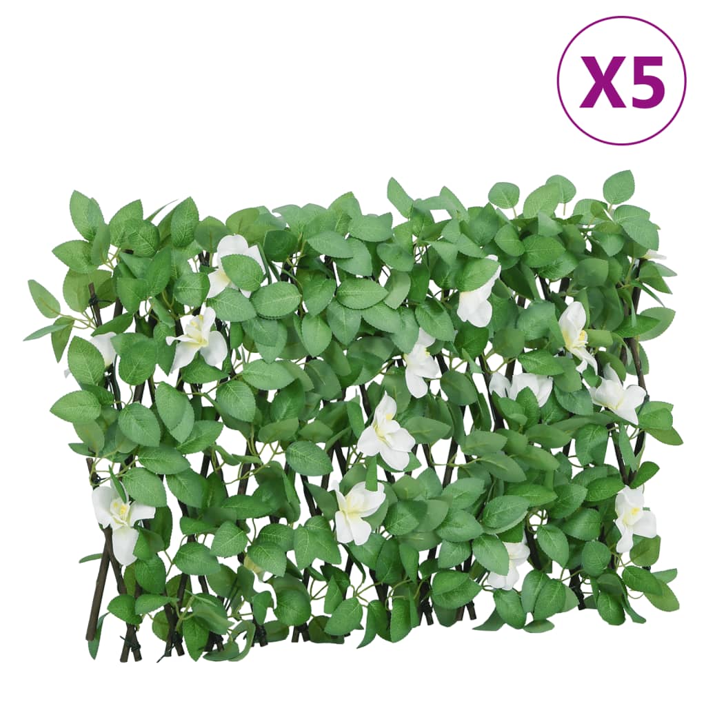 vidaXL Treillis avec Lierre Artificiel 5 pcs Extensible 180x30 cm