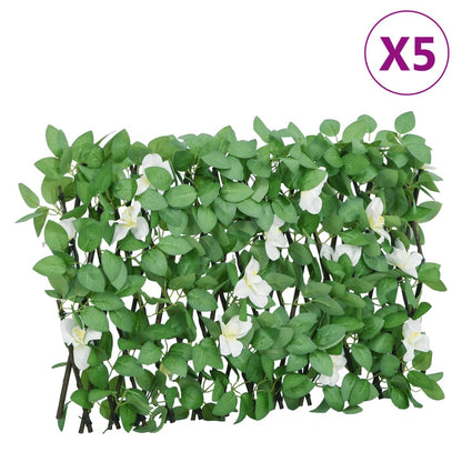 vidaXL Treillis avec Lierre Artificiel 5 pcs Extensible 180x30 cm