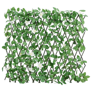 vidaXL Treillis extensible vert avec lierre artificiel 186x30 cm