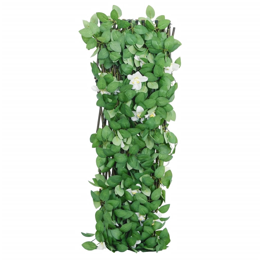 vidaXL Treillis extensible vert avec lierre artificiel 186x30 cm
