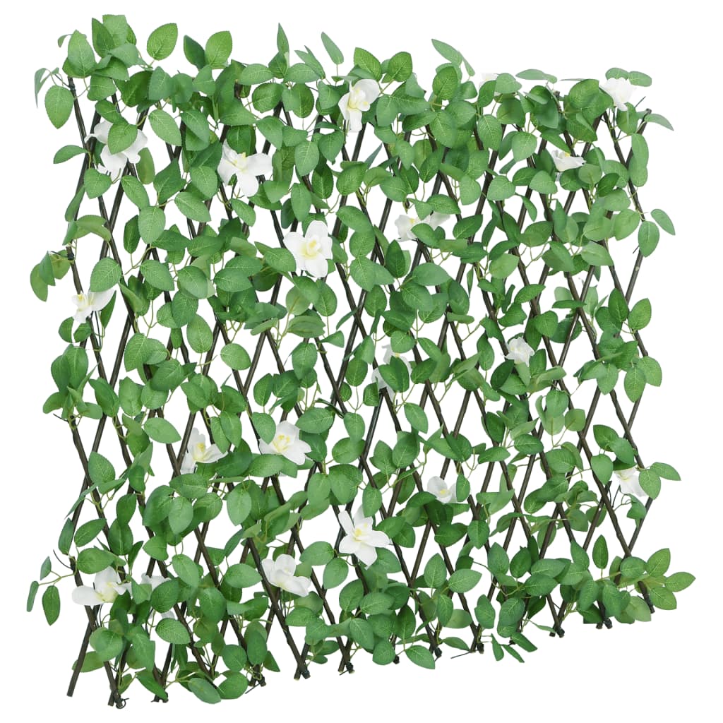 vidaXL Treillis avec feuilles de lierre artificielles 5 pcs Extensible 186x30 cm