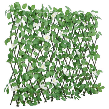 vidaXL Treillis avec feuilles de lierre artificielles 5 pcs Extensible 186x30 cm