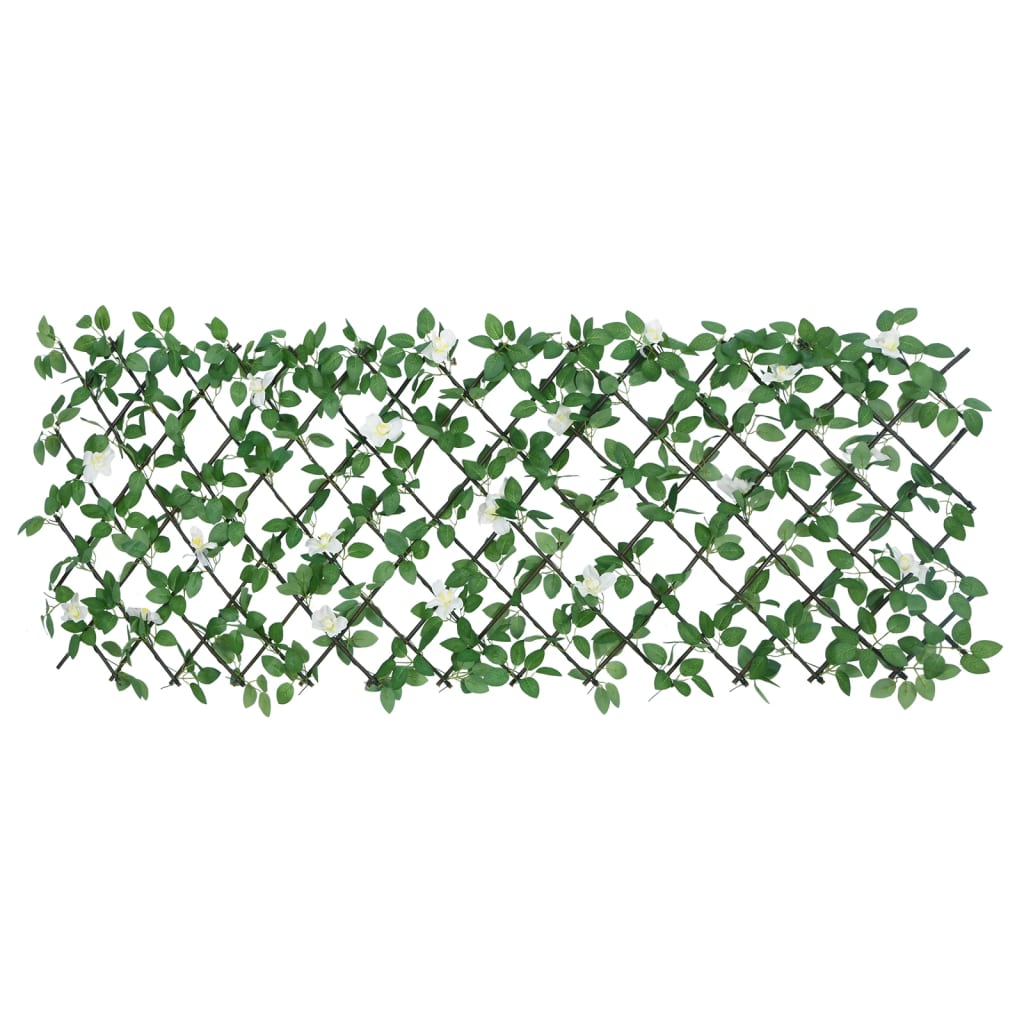 vidaXL Treillis avec feuilles de lierre artificielles 5 pcs Extensible 186x30 cm