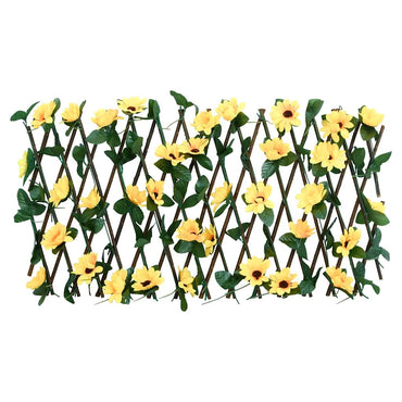 vidaXL Treillis avec feuilles de lierre artificielles extensible jaune 180x20 cm