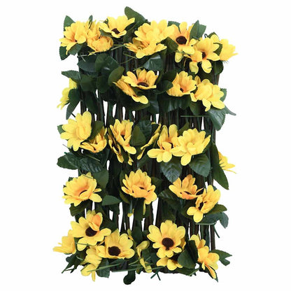vidaXL Treillis avec feuilles de lierre artificielles extensible jaune 180x20 cm