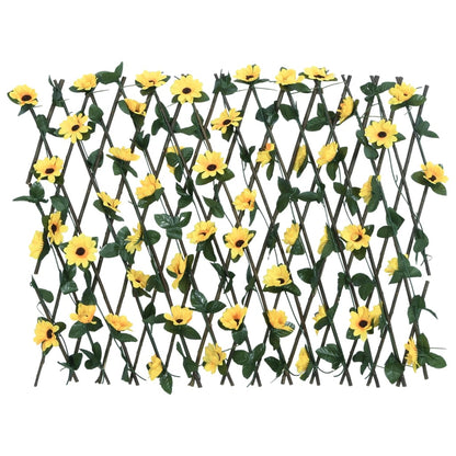 vidaXL Treillis avec feuilles de lierre artificielles extensible jaune 180x60 cm
