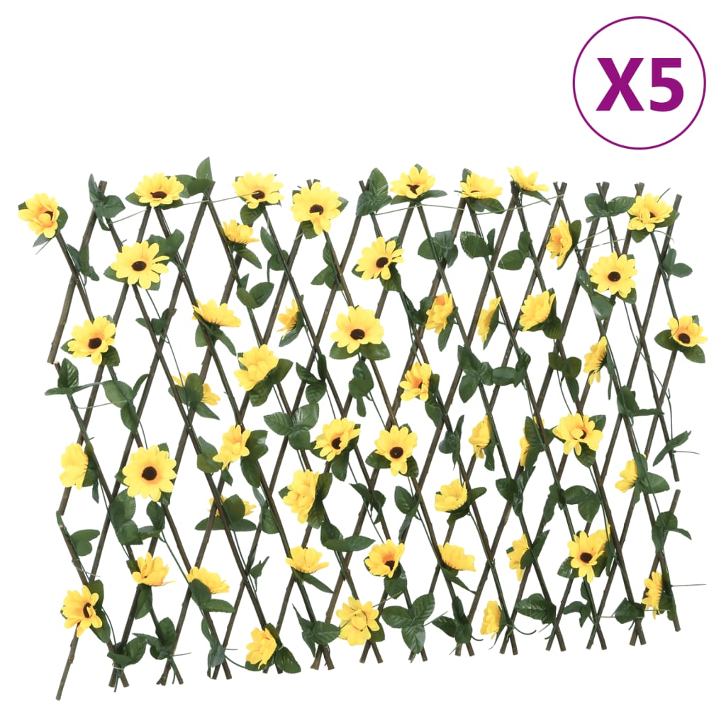 vidaXL Treillis avec faux lierre 5 pcs Extensible 180x60 cm