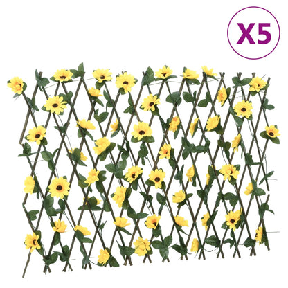 vidaXL Treillis avec faux lierre 5 pcs Extensible 180x60 cm