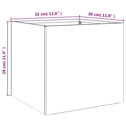 vidaXL Pflanzkübel Weiß 32x30x29 cm Stahl