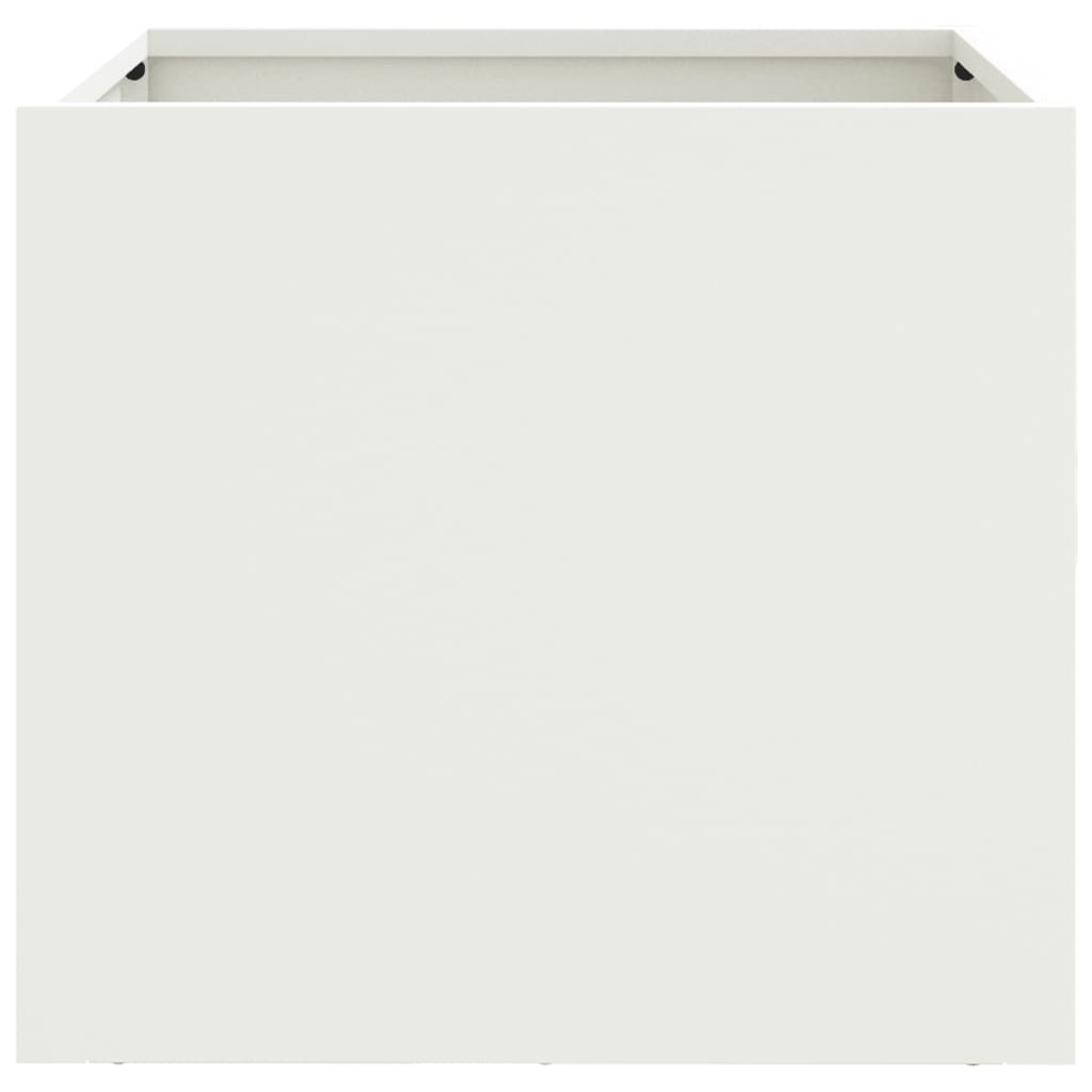 vidaXL Pflanzkübel 2 Stk. Weiß 32x30x29 cm Stahl