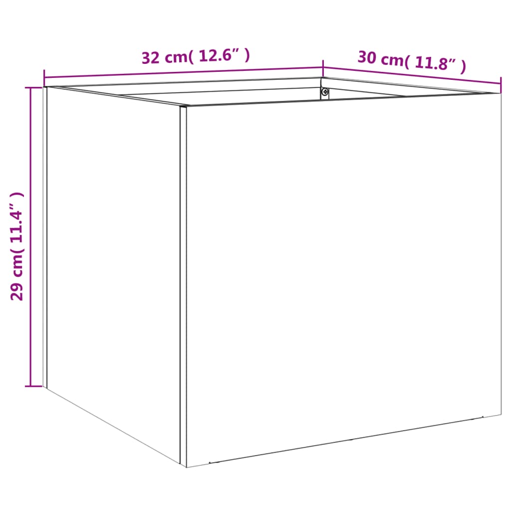 vidaXL Pflanzkübel Anthrazit 32x30x29 cm Stahl
