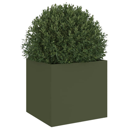vidaXL Jardinière vert olive 32x30x29 cm Acier