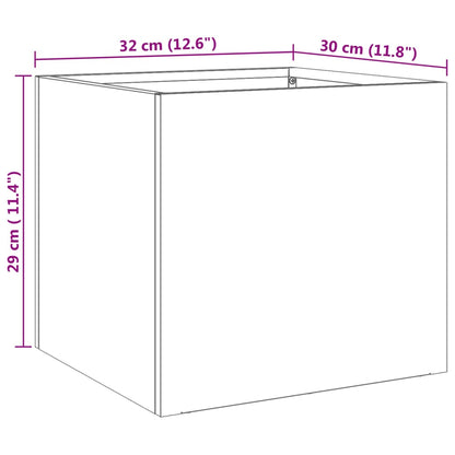 vidaXL Pflanzkübel Silbern 32x30x29 cm Edelstahl