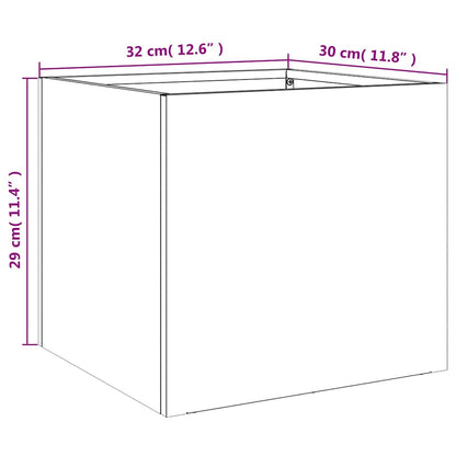 vidaXL Pflanzkübel Silbern 32x30x29 cm Verzinkter Stahl