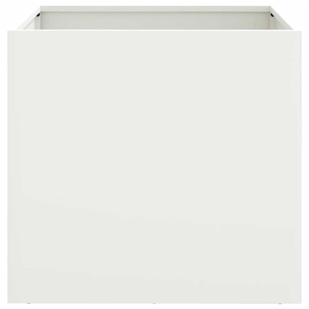 vidaXL Pflanzkübel Weiß 42x40x39 cm Stahl
