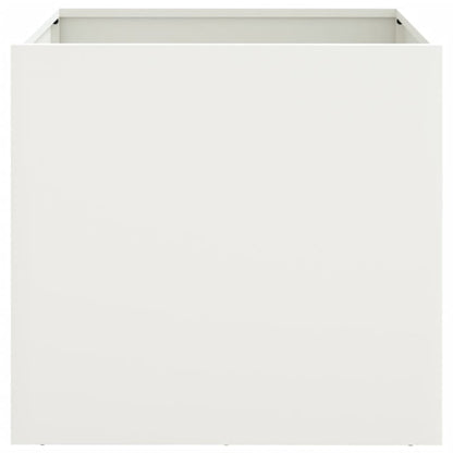 vidaXL Pflanzkübel Weiß 42x40x39 cm Stahl