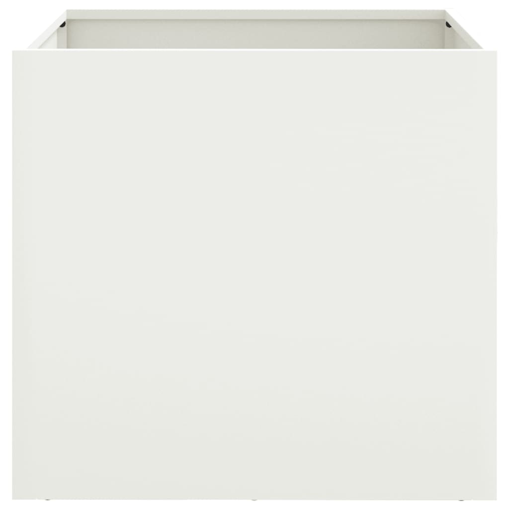 vidaXL Pflanzkübel 2 Stk. Weiß 42x40x39 cm Stahl