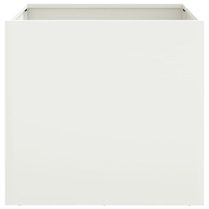 vidaXL Pflanzkübel 2 Stk. Weiß 42x40x39 cm Stahl