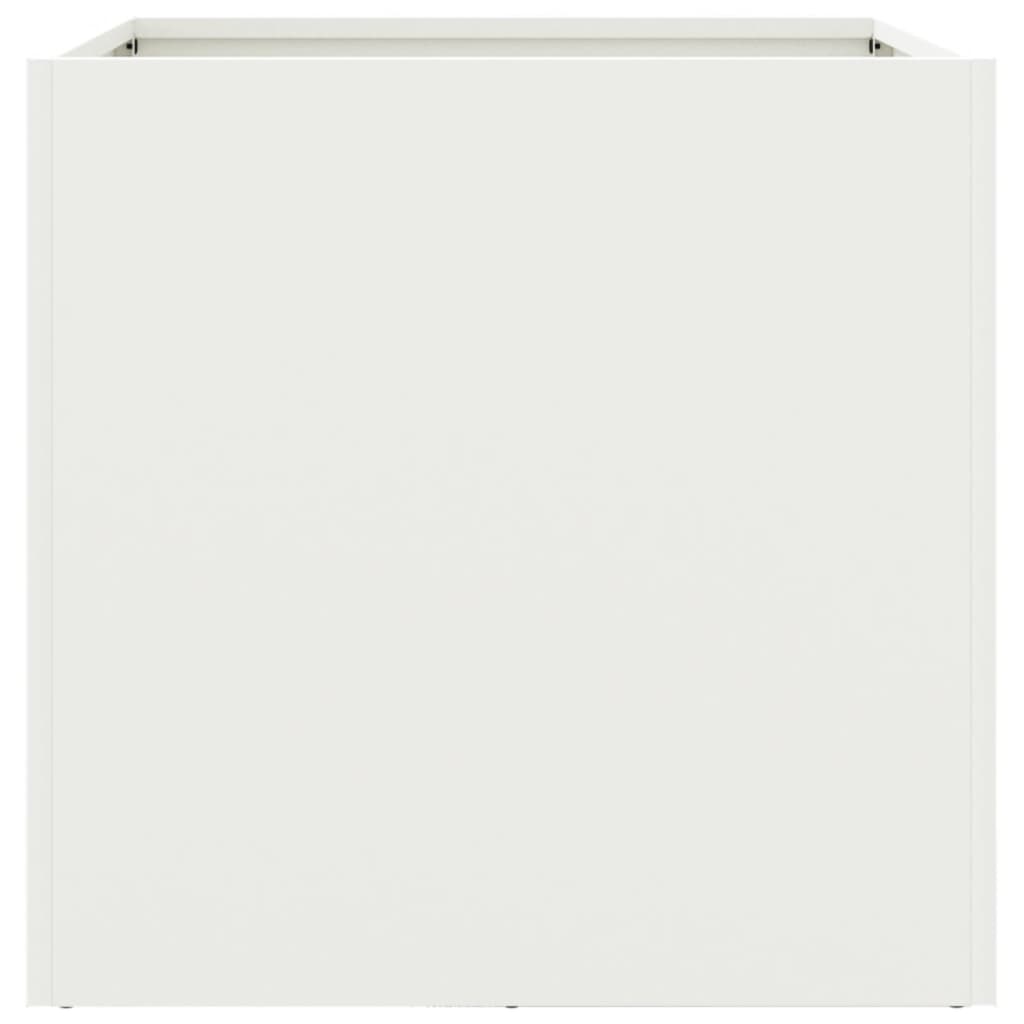 vidaXL Pflanzkübel 2 Stk. Weiß 42x40x39 cm Stahl