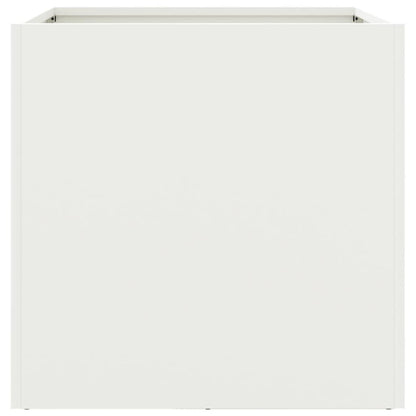 vidaXL Pflanzkübel 2 Stk. Weiß 42x40x39 cm Stahl