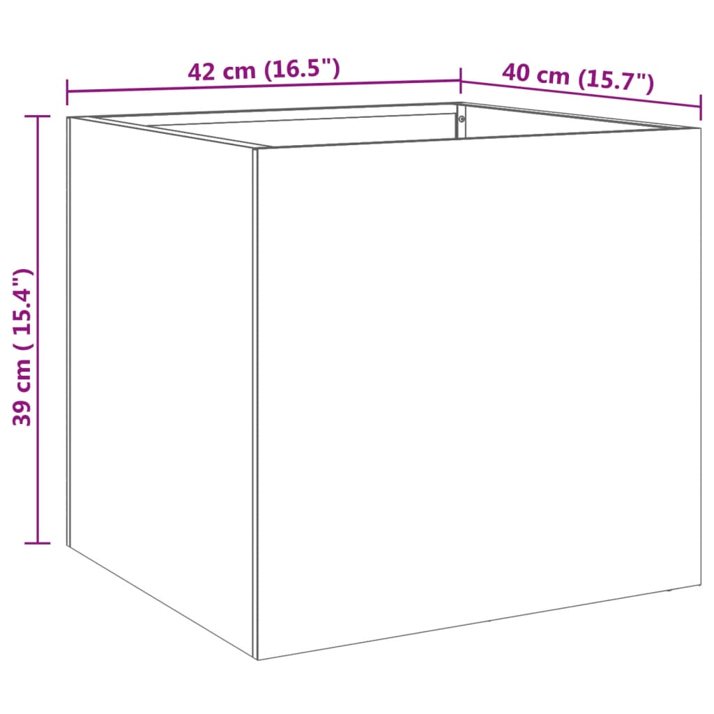 vidaXL Pflanzkübel Silbern 42x40x39 cm Edelstahl