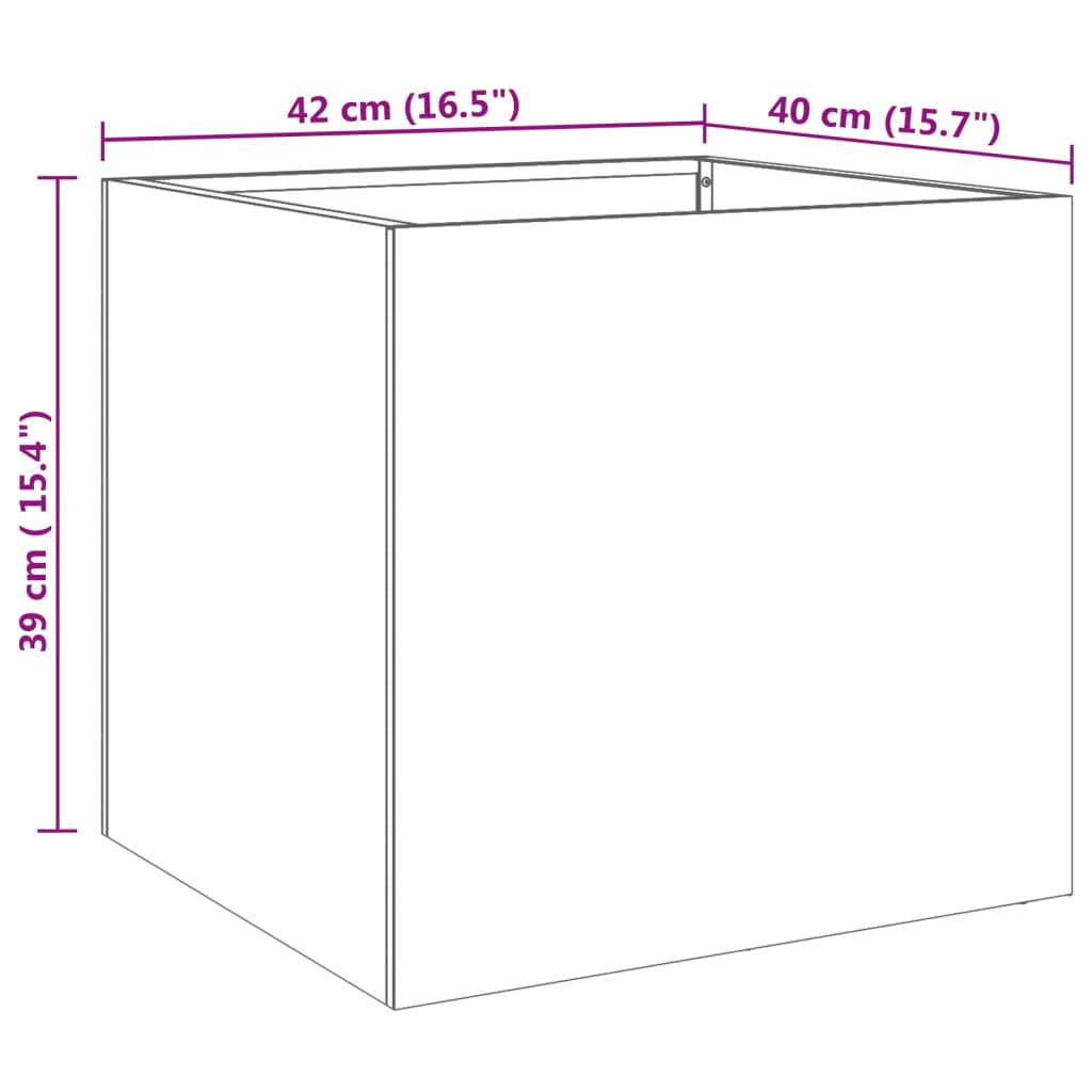 vidaXL Pflanzkübel 2 Stk. Silbern 42x40x39 cm Edelstahl