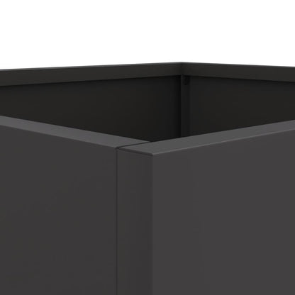 vidaXL Pflanzkübel 2 Stk. Schwarz 49x47x46 cm Stahl
