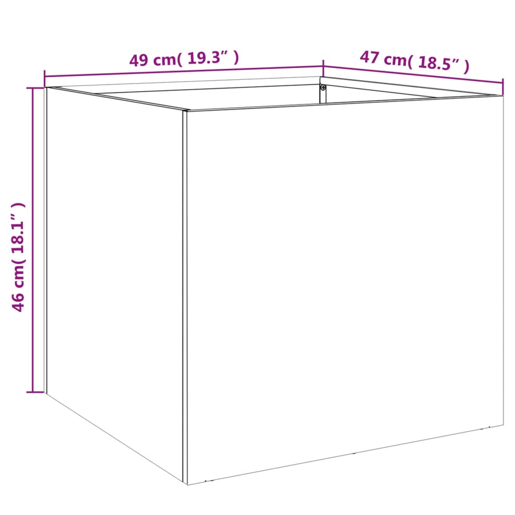 vidaXL Pflanzkübel Anthrazit 49x47x46 cm Stahl