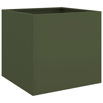 vidaXL Pflanzkübel Olivgrün 49x47x46 cm Stahl
