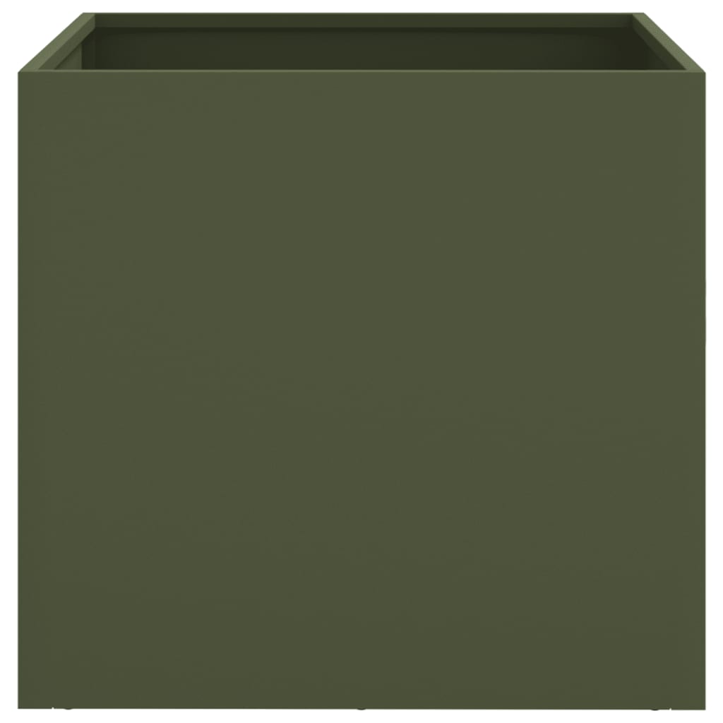 vidaXL Pflanzkübel Olivgrün 49x47x46 cm Stahl