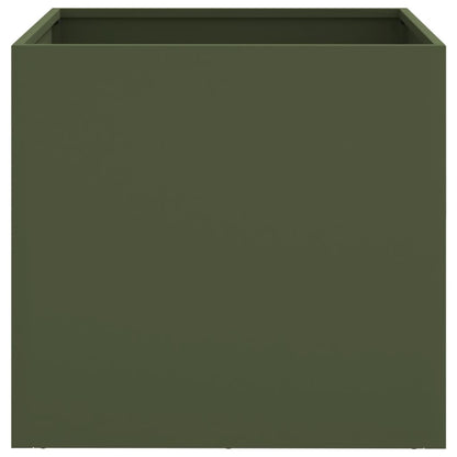vidaXL Pflanzkübel 2 Stk. Olivgrün 49x47x46 cm Stahl