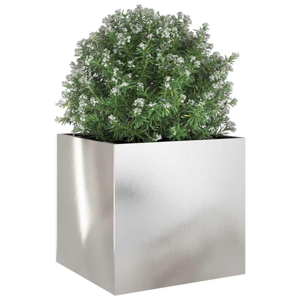 vidaXL Pflanzkübel Silbern 49x47x46 cm Edelstahl
