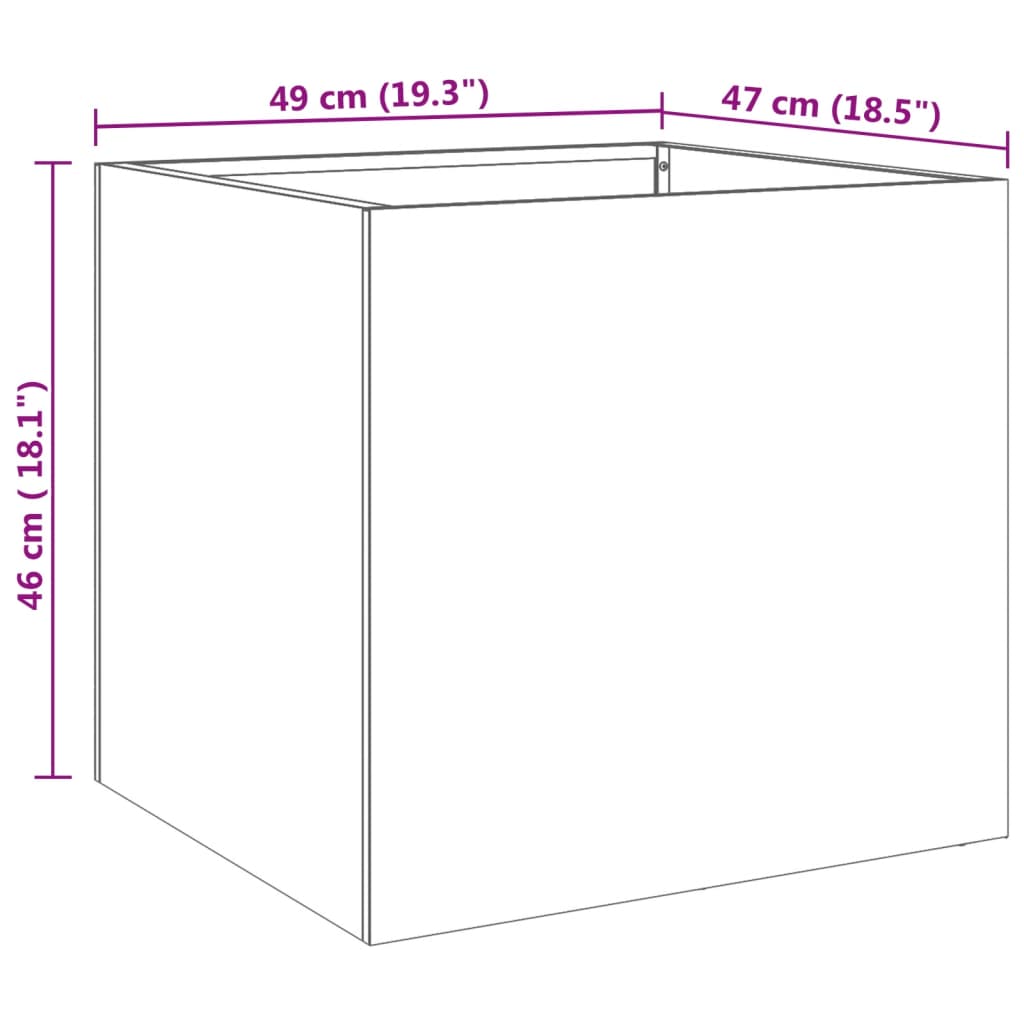 vidaXL Pflanzkübel 2 Stk. Silbern 49x47x46 cm Edelstahl