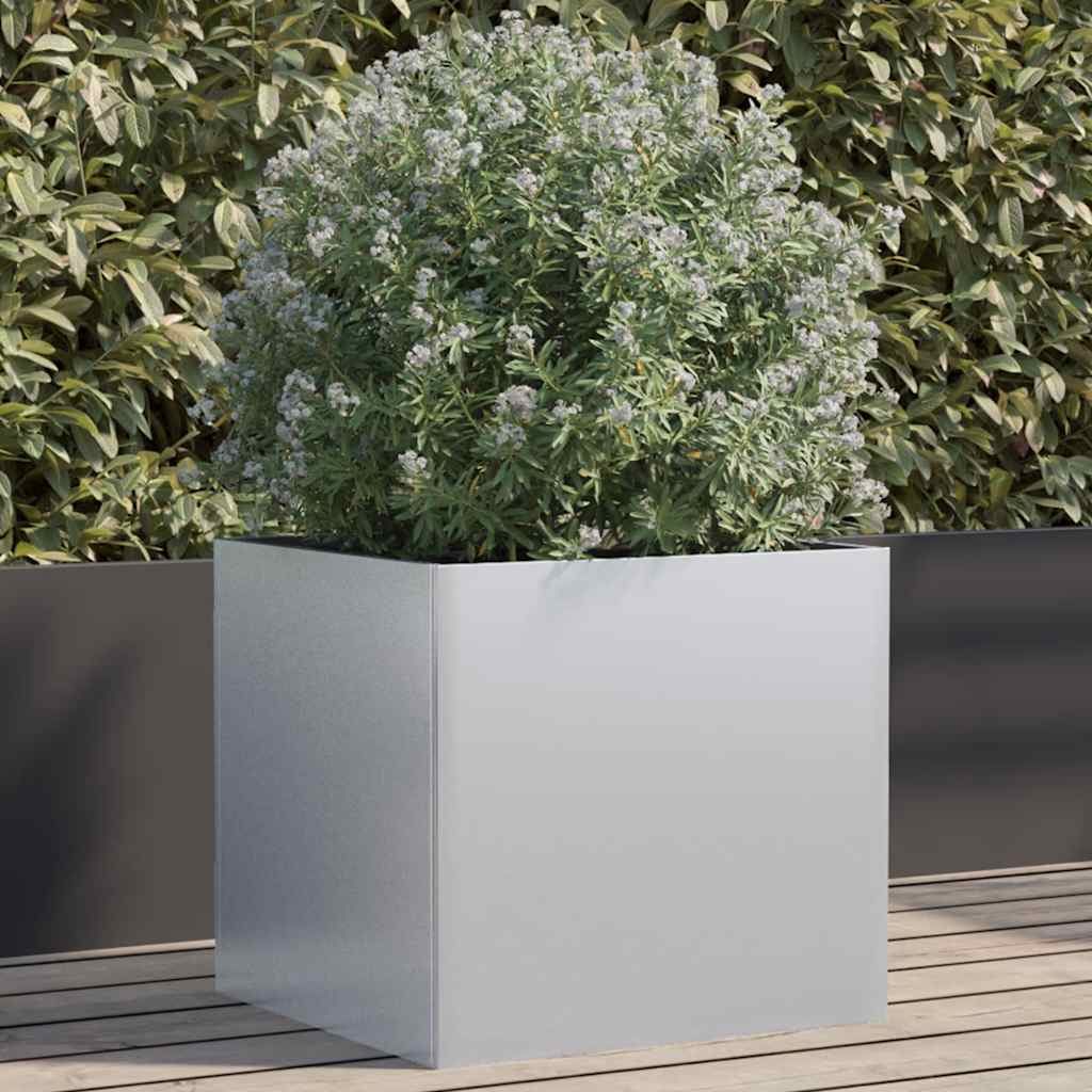 vidaXL Pflanzkübel Silbern 49x47x46 cm Verzinkter Stahl