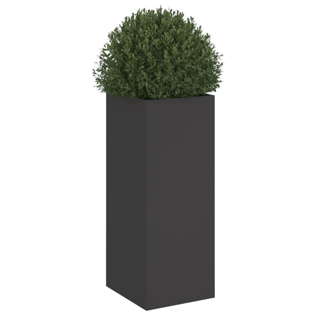 vidaXL Pflanzkübel Schwarz 32x29x75 cm Stahl