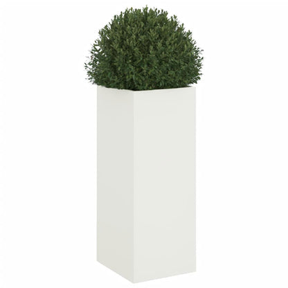vidaXL Pflanzkübel Weiß 32x29x75 cm Stahl