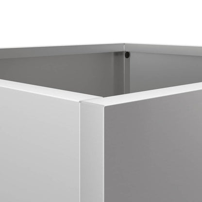 vidaXL Pflanzkübel Silbern 32x29x75 cm Verzinkter Stahl